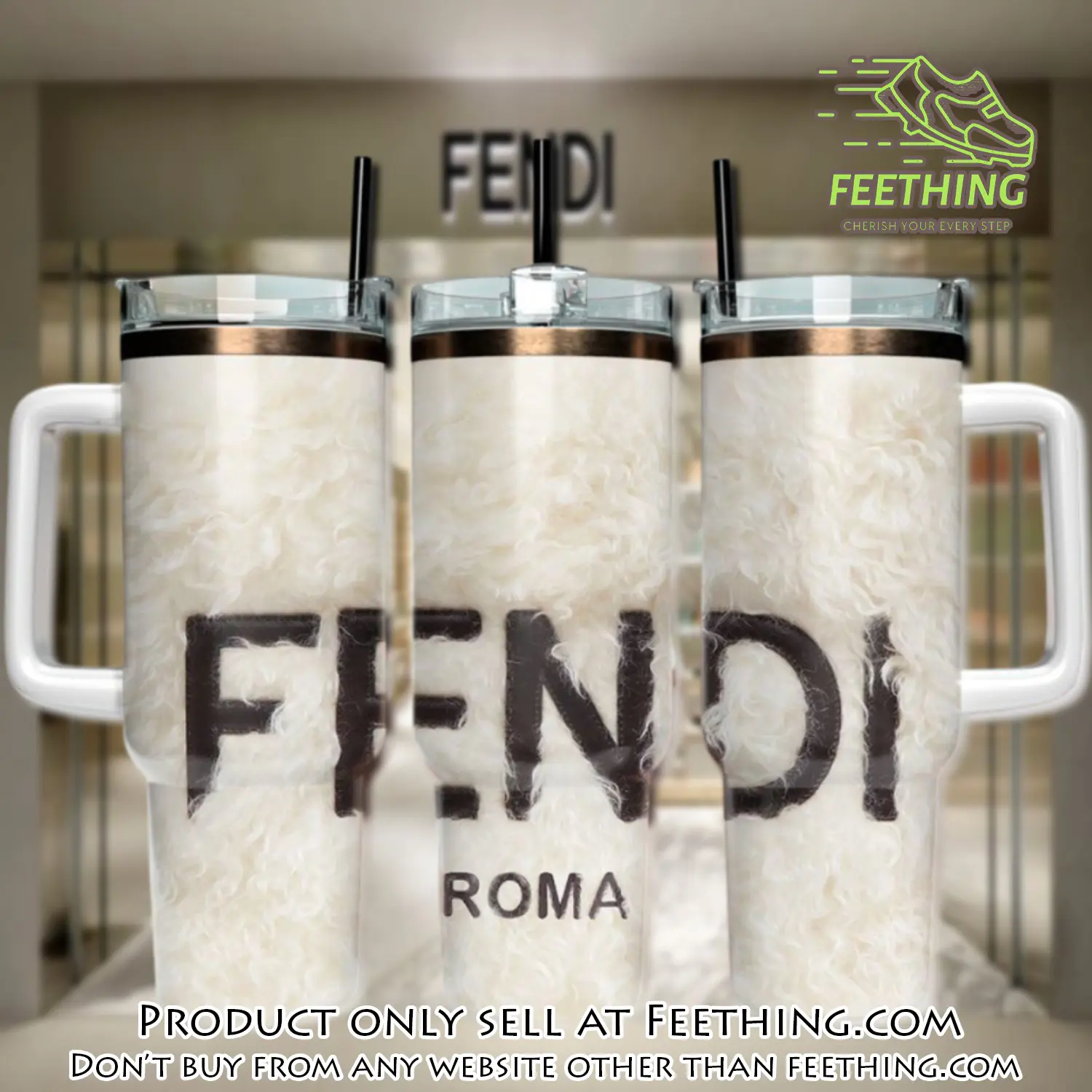 Fendi 40oz fashion logo fendi stanley tumbler ktb1121 ft5649161